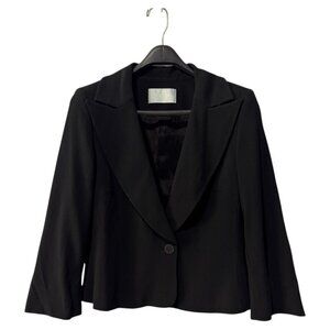 Ronit Zilkha Womens Blazer Black Jacket Suit‎ size 14 viscose Made in Italy